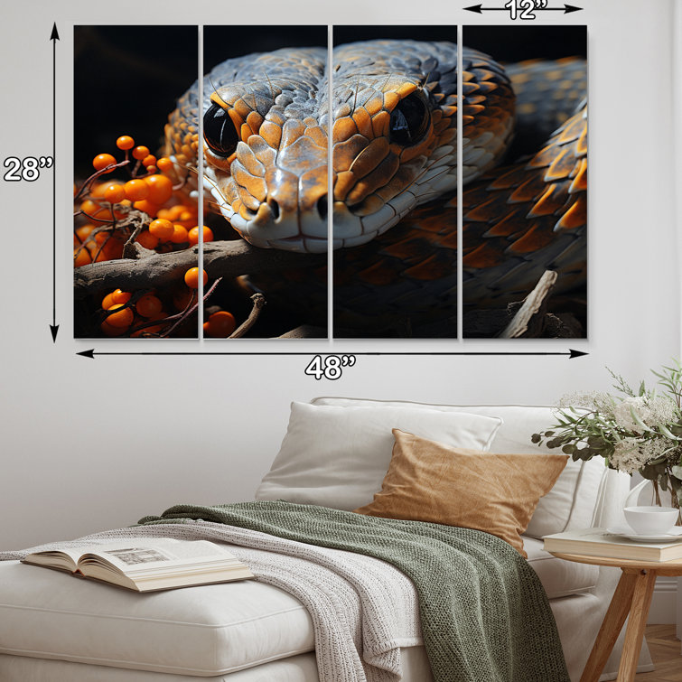 Dakota Fields Africa Snakes Slither Animals Metal Wall Art Prints Set